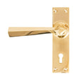 This is an image of From The Anvil - Polished Brass Straight Lever Lock Set available to order from T.H Wiggans Architectural Ironmongery in Kendal, quick delivery and discounted prices.