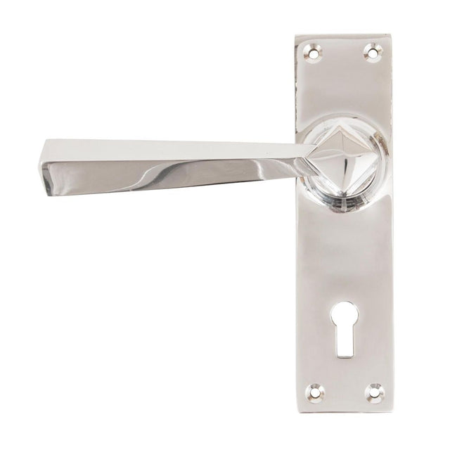 This is an image of From The Anvil - Polished Chrome Straight Lever Lock Set available to order from T.H Wiggans Architectural Ironmongery in Kendal, quick delivery and discounted prices.