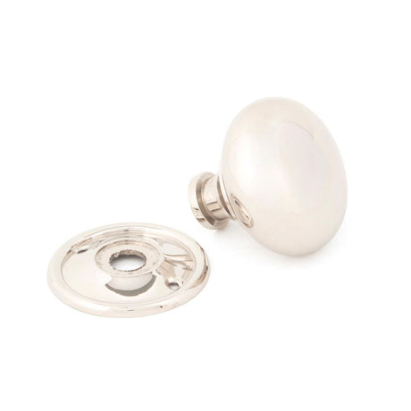 This is an image showing From The Anvil - Polished Nickel Mushroom Mortice/Rim Knob Set available from trade door handles, quick delivery and discounted prices