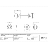 This is an image showing From The Anvil - Polished Nickel 50mm Prestbury Mortice/Rim Knob Set available from trade door handles, quick delivery and discounted prices