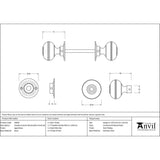 This is an image showing From The Anvil - Aged Brass 63mm Prestbury Mortice/Rim Knob Set available from trade door handles, quick delivery and discounted prices