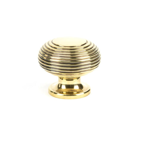 This is an image showing From The Anvil - Aged Brass Beehive Cabinet Knob 40mm available from T.H Wiggans Architectural Ironmongery in Kendal, quick delivery and discounted prices