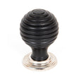This is an image showing From The Anvil - Ebony and PN Beehive Cabinet Knob 35mm available from T.H Wiggans Architectural Ironmongery in Kendal, quick delivery and discounted prices