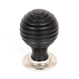 This is an image showing From The Anvil - Ebony and PN Beehive Cabinet Knob 35mm available from T.H Wiggans Architectural Ironmongery in Kendal, quick delivery and discounted prices