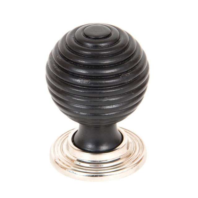 This is an image showing From The Anvil - Ebony and PN Beehive Cabinet Knob 38mm available from T.H Wiggans Architectural Ironmongery in Kendal, quick delivery and discounted prices