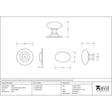 This is an image showing From The Anvil - Polished Brass Oval Cabinet Knob 40mm available from trade door handles, quick delivery and discounted prices
