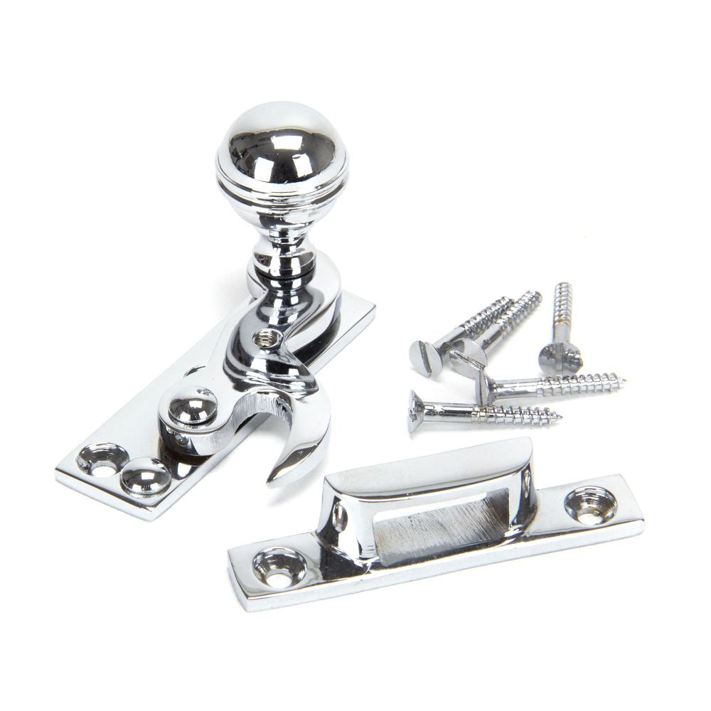 This is an image showing From The Anvil - Polished Chrome Prestbury Sash Hook Fastener available from T.H Wiggans Architectural Ironmongery in Kendal, quick delivery and discounted prices