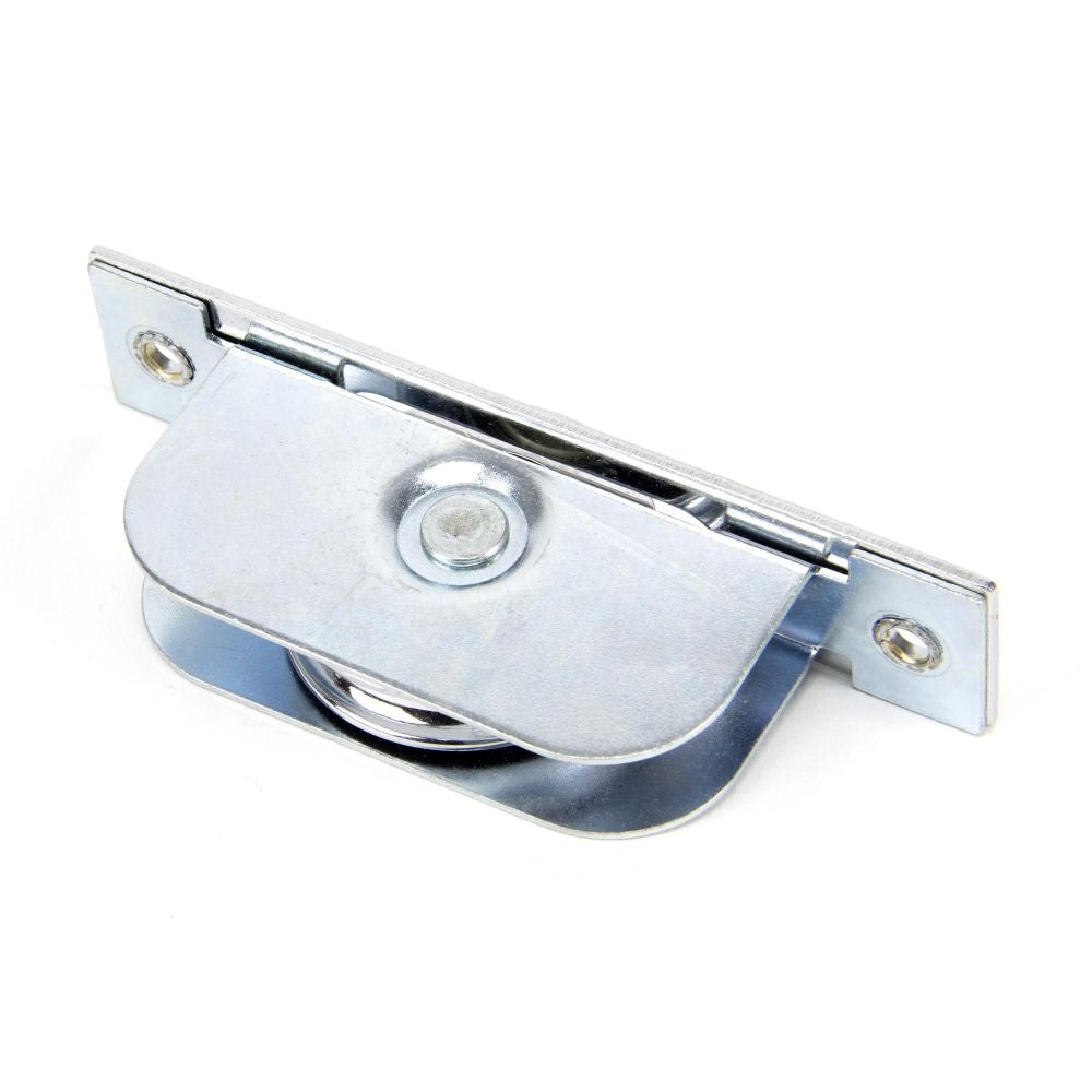 This is an image showing From The Anvil - Polished Chrome Square Ended Sash Pulley 75kg available from T.H Wiggans Architectural Ironmongery in Kendal, quick delivery and discounted prices