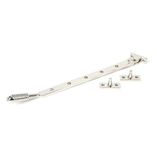 This is an image showing From The Anvil - Polished Nickel 12" Reeded Stay available from T.H Wiggans Architectural Ironmongery in Kendal, quick delivery and discounted prices