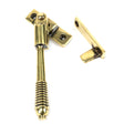 This is an image showing From The Anvil - Aged Brass Night-Vent Locking Reeded Fastener available from T.H Wiggans Architectural Ironmongery in Kendal, quick delivery and discounted prices