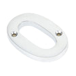 This is an image of From The Anvil - Satin Chrome Numeral 0 available to order from T.H Wiggans Architectural Ironmongery in Kendal, quick delivery and discounted prices.