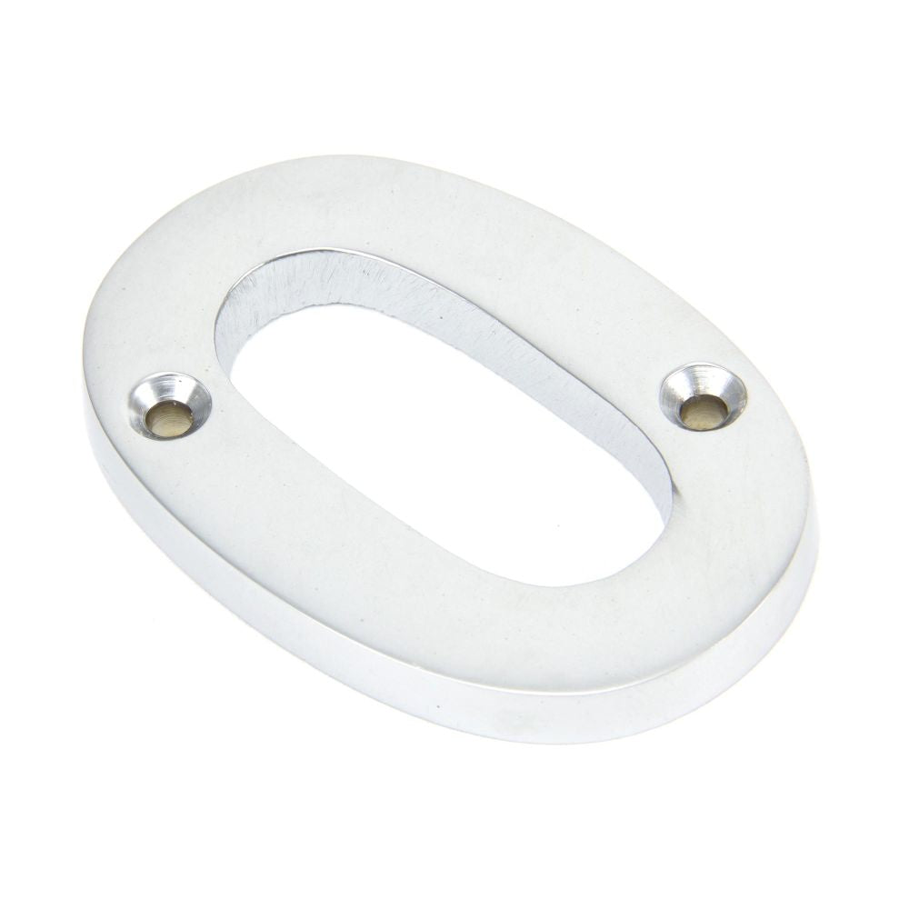This is an image of From The Anvil - Satin Chrome Numeral 0 available to order from T.H Wiggans Architectural Ironmongery in Kendal, quick delivery and discounted prices.
