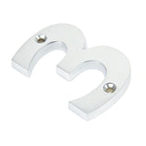 This is an image of From The Anvil - Satin Chrome Numeral 3 available to order from T.H Wiggans Architectural Ironmongery in Kendal, quick delivery and discounted prices.