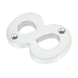 This is an image of From The Anvil - Satin Chrome Numeral 8 available to order from T.H Wiggans Architectural Ironmongery in Kendal, quick delivery and discounted prices.