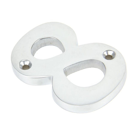 This is an image of From The Anvil - Satin Chrome Numeral 8 available to order from T.H Wiggans Architectural Ironmongery in Kendal, quick delivery and discounted prices.