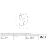 This is an image showing From The Anvil - Satin Chrome Numeral 9 available from trade door handles, quick delivery and discounted prices