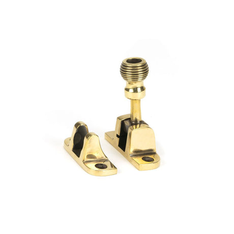 This is an image showing From The Anvil - Aged Brass Beehive Brighton Fastener (Radiused) available from T.H Wiggans Architectural Ironmongery in Kendal, quick delivery and discounted prices