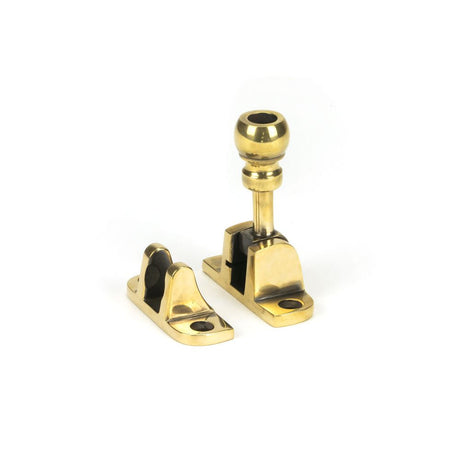 This is an image showing From The Anvil - Aged Brass Mushroom Brighton Fastener (Radiused) available from T.H Wiggans Architectural Ironmongery in Kendal, quick delivery and discounted prices