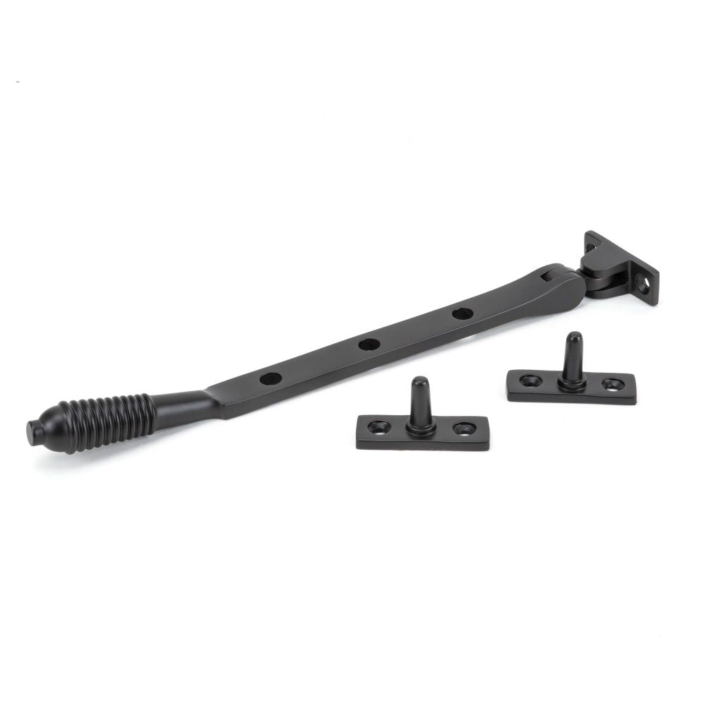 This is an image showing From The Anvil - Aged Bronze 8" Reeded Stay available from T.H Wiggans Architectural Ironmongery in Kendal, quick delivery and discounted prices