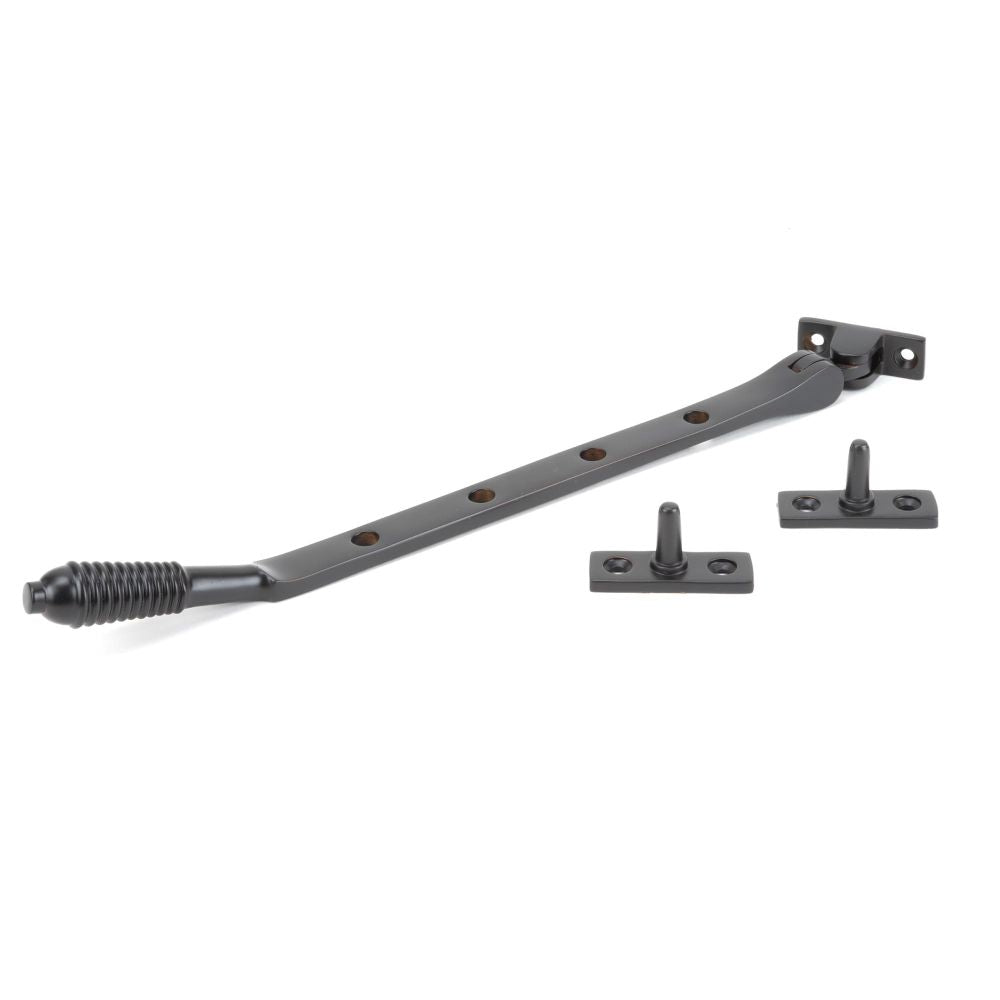 This is an image showing From The Anvil - Aged Bronze 10" Reeded Stay available from T.H Wiggans Architectural Ironmongery in Kendal, quick delivery and discounted prices