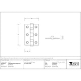 This is an image showing From The Anvil - Aged Bronze 3" Ball Bearing Butt Hinge (pair) ss available from T.H Wiggans Architectural Ironmongery, quick delivery and discounted prices