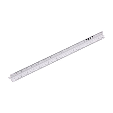 This is an image showing TIMCO Triangular Scale Ruler - 300mm - 1 Each Backing Card available from T.H Wiggans Ironmongery in Kendal, quick delivery at discounted prices.