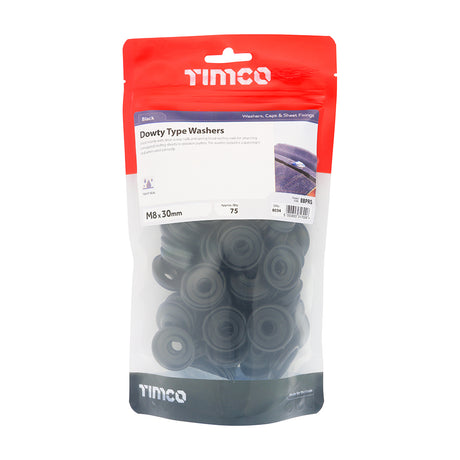 This is an image showing TIMCO Dowty Type Washers - M8 x 30mm - 75 Pieces TIMbag available from T.H Wiggans Ironmongery in Kendal, quick delivery at discounted prices.