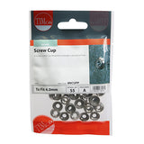 This is an image showing TIMCO Screw Cups - Nickel - To fit 8 Gauge Screws - 55 Pieces TIMpac available from T.H Wiggans Ironmongery in Kendal, quick delivery at discounted prices.