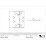 This is an image showing From The Anvil - Black 4" Ball Bearing Butt Hinge (Pair) ss available from T.H Wiggans Architectural Ironmongery, quick delivery and discounted prices