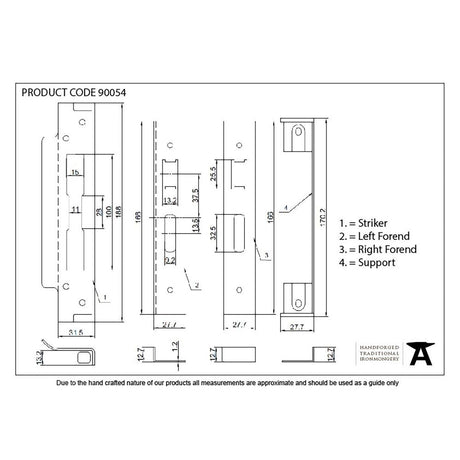 This is an image showing From The Anvil - Black ?" Rebate Kit for HD Sash Lock available from T.H Wiggans Architectural Ironmongery in Kendal, quick delivery and discounted prices