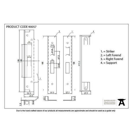 This is an image showing From The Anvil - Black ?" Euro Sash Lock Rebate Kit available from T.H Wiggans Architectural Ironmongery in Kendal, quick delivery and discounted prices
