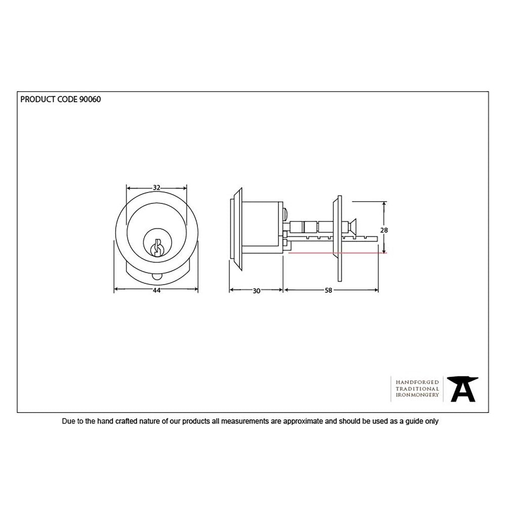 This is an image showing From The Anvil - Black Rim Cylinder KA available from T.H Wiggans Architectural Ironmongery in Kendal, quick delivery and discounted prices