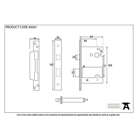 This is an image showing From The Anvil - Black 2?" 5 Lever Heavy Duty Sash Lock KA available from T.H Wiggans Architectural Ironmongery in Kendal, quick delivery and discounted prices