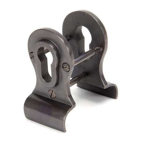 This is an image showing From The Anvil - Aged Bronze 50mm Euro Door Pull (Back to Back fixings) available from trade door handles, quick delivery and discounted prices