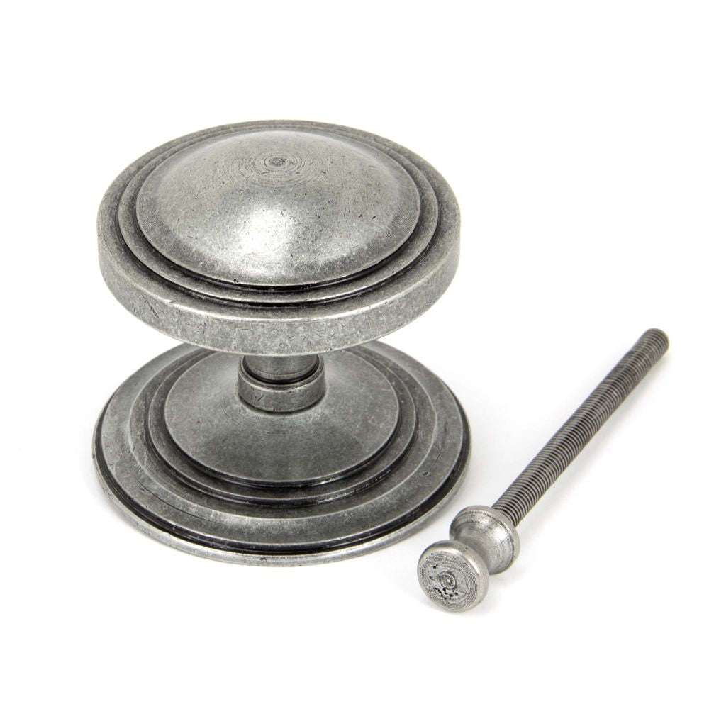 This is an image showing From The Anvil - Pewter Art Deco Centre Door Knob available from trade door handles, quick delivery and discounted prices