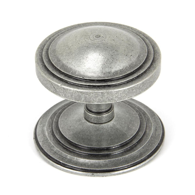 This is an image of From The Anvil - Pewter Art Deco Centre Door Knob available to order from T.H Wiggans Architectural Ironmongery in Kendal, quick delivery and discounted prices.