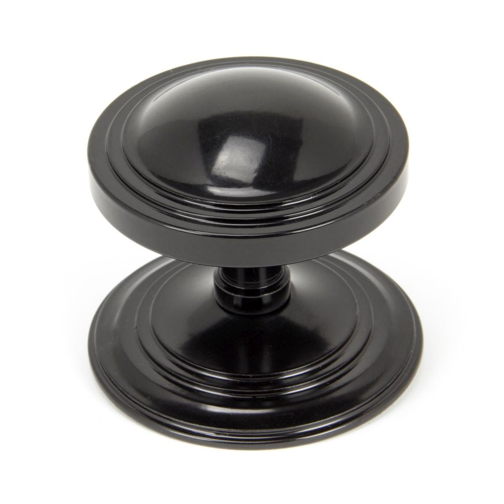 This is an image of From The Anvil - Black Art Deco Centre Door Knob available to order from T.H Wiggans Architectural Ironmongery in Kendal, quick delivery and discounted prices.