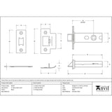 This is an image showing From The Anvil - Black 3" Heavy Duty Latch available from T.H Wiggans Architectural Ironmongery in Kendal, quick delivery and discounted prices