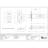 This is an image showing From The Anvil - PVD Brass 3" Heavy Duty Latch available from T.H Wiggans Architectural Ironmongery in Kendal, quick delivery and discounted prices