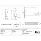 This is an image showing From The Anvil - PVD Brass 4" Heavy Duty Latch available from T.H Wiggans Architectural Ironmongery in Kendal, quick delivery and discounted prices