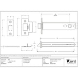 This is an image showing From The Anvil - PVD Brass 5" Heavy Duty Latch available from T.H Wiggans Architectural Ironmongery in Kendal, quick delivery and discounted prices