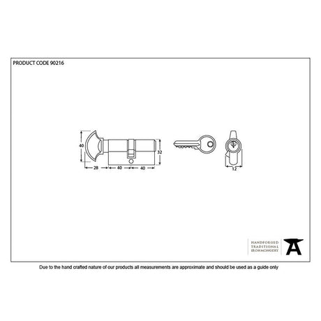 This is an image showing From The Anvil - Satin Chrome 40/40 Cylinder/Thumbturn available from T.H Wiggans Architectural Ironmongery in Kendal, quick delivery and discounted prices