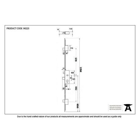 This is an image showing From The Anvil - SS 45mm Backset linear 3 Point Door Lock available from T.H Wiggans Architectural Ironmongery in Kendal, quick delivery and discounted prices