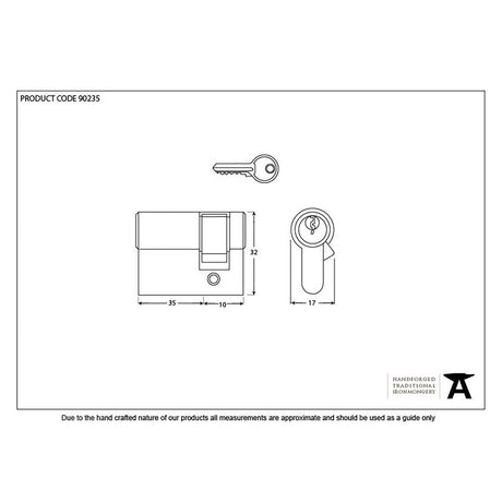 This is an image showing From The Anvil - Black 35/10 6pin Single Cylinder available from T.H Wiggans Architectural Ironmongery in Kendal, quick delivery and discounted prices