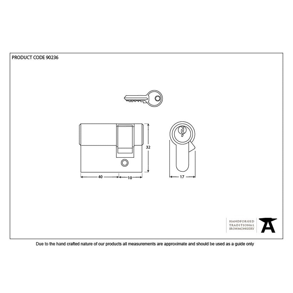 This is an image showing From The Anvil - Black 40/10 6pin Single Cylinder available from T.H Wiggans Architectural Ironmongery in Kendal, quick delivery and discounted prices