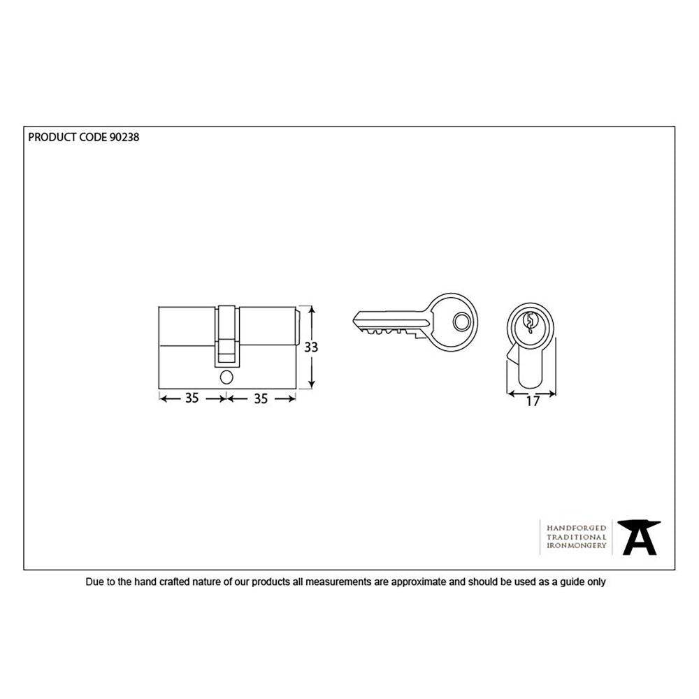 This is an image showing From The Anvil - Black 35/35 6pin Euro Cylinder KA available from T.H Wiggans Architectural Ironmongery in Kendal, quick delivery and discounted prices