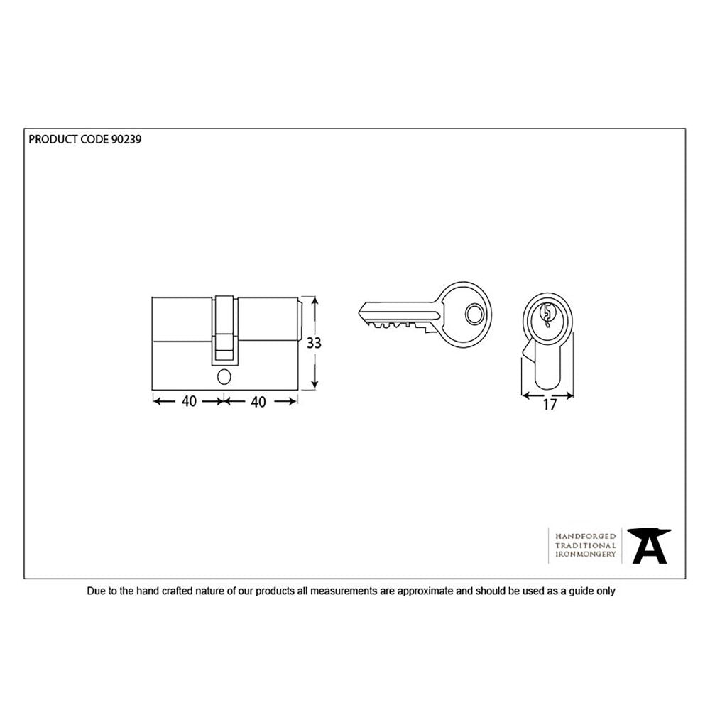 This is an image showing From The Anvil - Black 40/40 6pin Euro Cylinder KA available from T.H Wiggans Architectural Ironmongery in Kendal, quick delivery and discounted prices