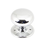 This is an image showing From The Anvil - Polished Chrome Mushroom Mortice/Rim Knob Set available from trade door handles, quick delivery and discounted prices