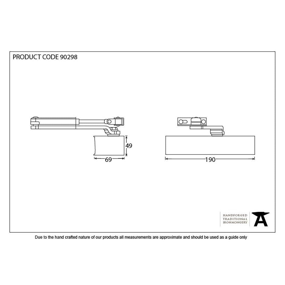 This is an image showing From The Anvil - Black Size 3 Door Closer & Cover available from trade door handles, quick delivery and discounted prices