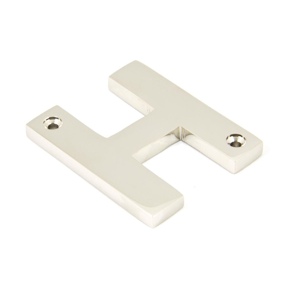 This is an image of From The Anvil - Polished Nickel Letter H available to order from T.H Wiggans Architectural Ironmongery in Kendal, quick delivery and discounted prices.